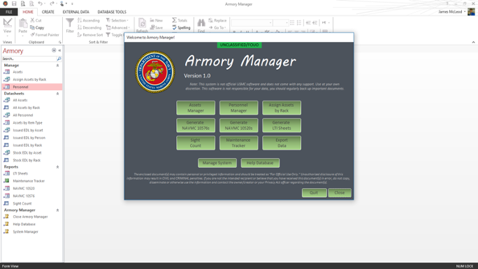 US Marine Corps Armory Manager